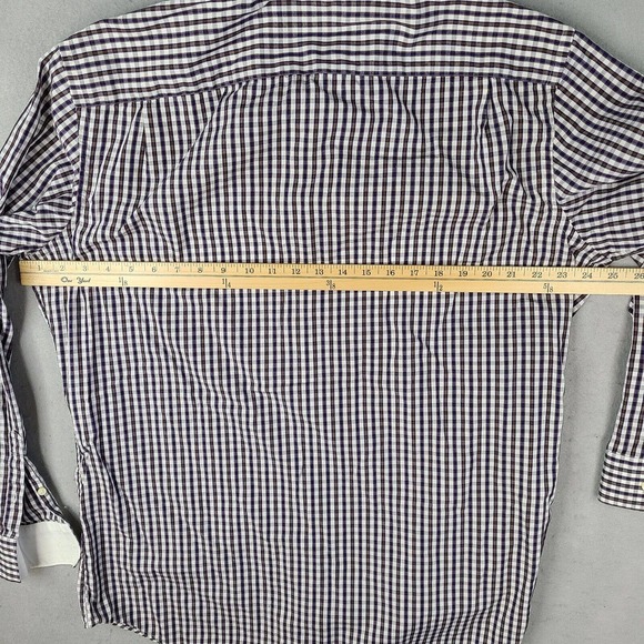 Banana Republic Shirt Men's XL 17-17 1/2 Multicolor Plaid Woven in Italy Fitted - Picture 7 of 10